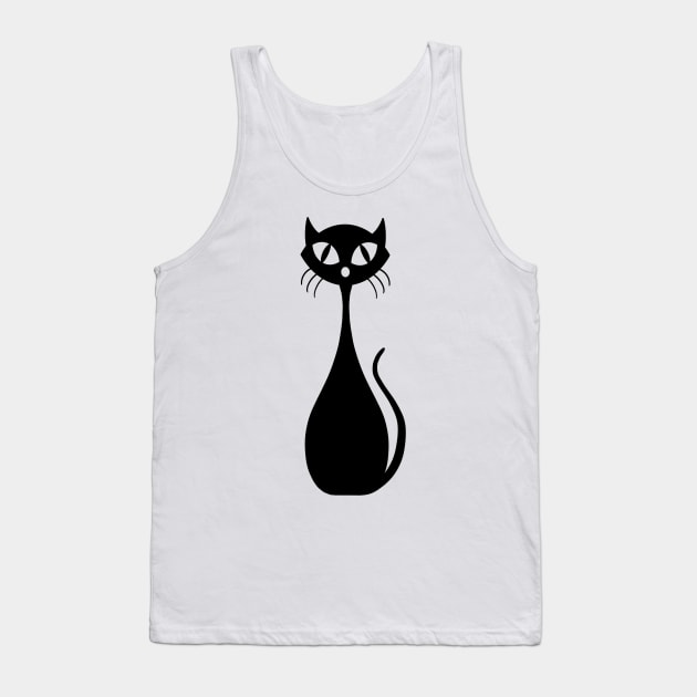 Mid Century Modern Cat Tank Top by Surly